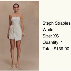 Meshki Strapless Cream Dress